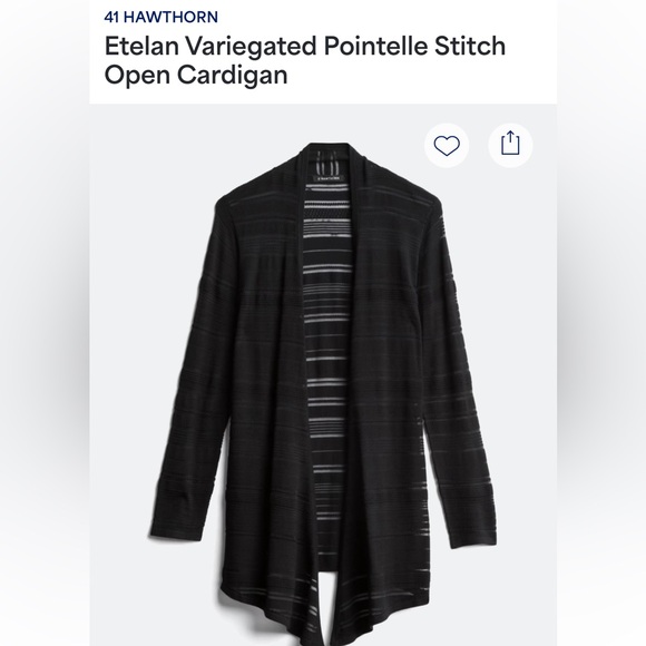 41 Hawthorn Tops - 41 Hawthorn Black Pointelle Stitch Cardigan